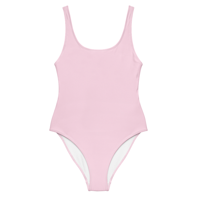 Baby Pink Solid Color Retro Inspired Women's One Piece Swimsuit