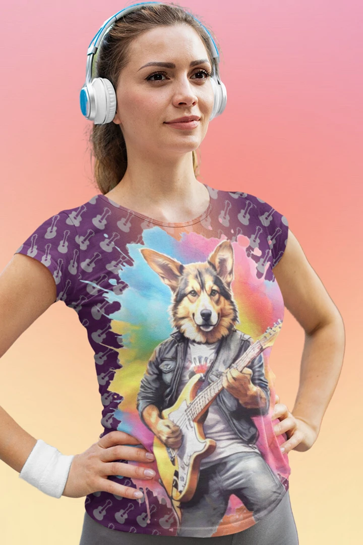 Cool Dog Play Guitar All Over Print T-shirt product image (1)