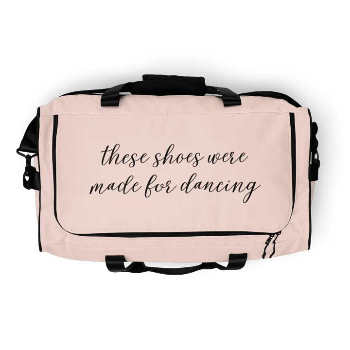 Large Dance Bag | Pale Peachy Pink with Black Logo and Quote product image (2)