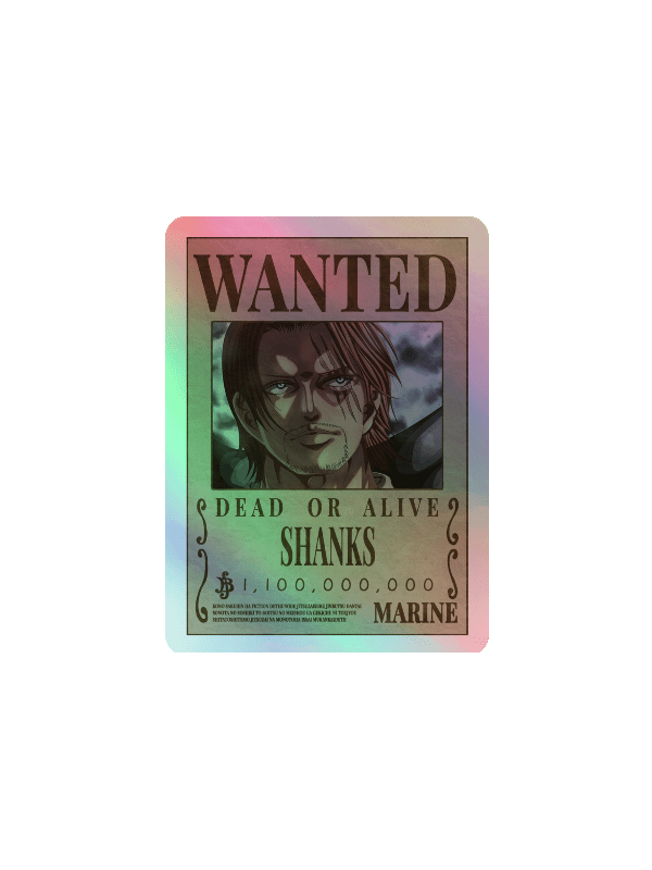Shanks Wanted Holographic Sticker Sheet product image (9)