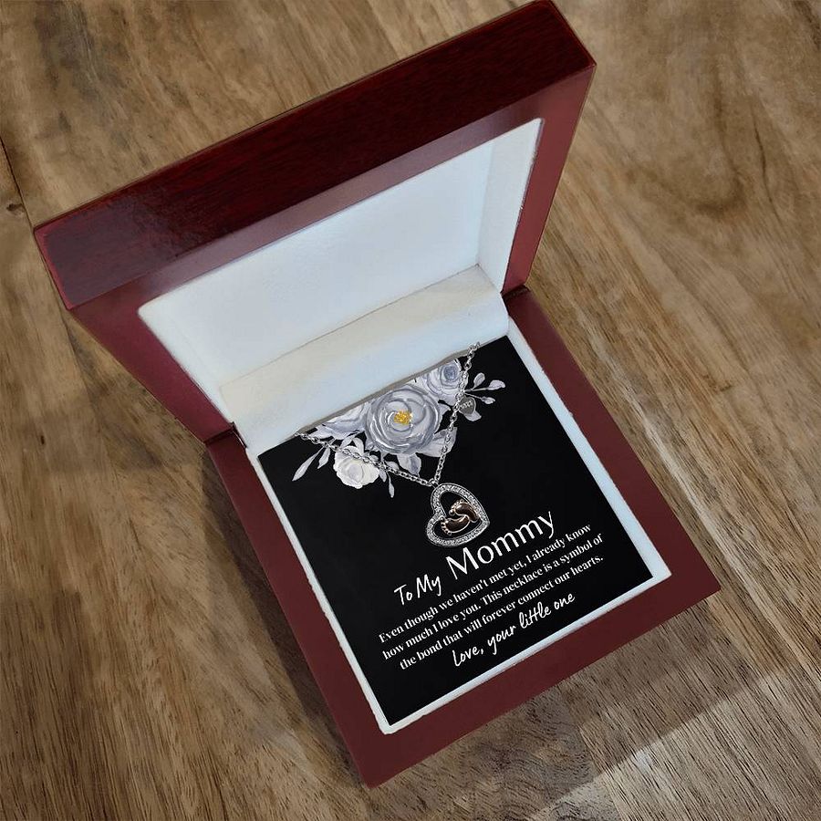 To My Mommy - Baby Feet Heart Necklace - Forever Connecting Our Hearts product image (3)