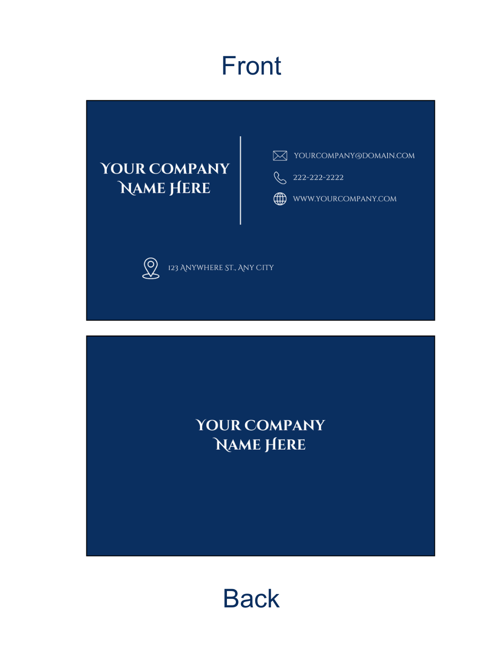 Professional Business Card | Dark Blue Elegant Design for Entrepreneurs product image (2)