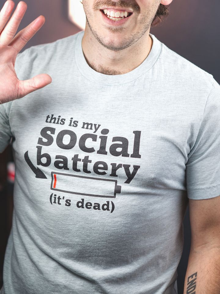 This Is My Social Battery ((It's Dead) Tee - Light Blue product image (2)