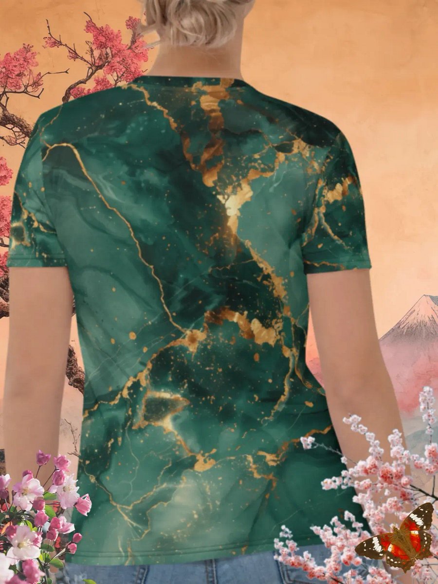 Green Marble Print T-Shirt product image (4)