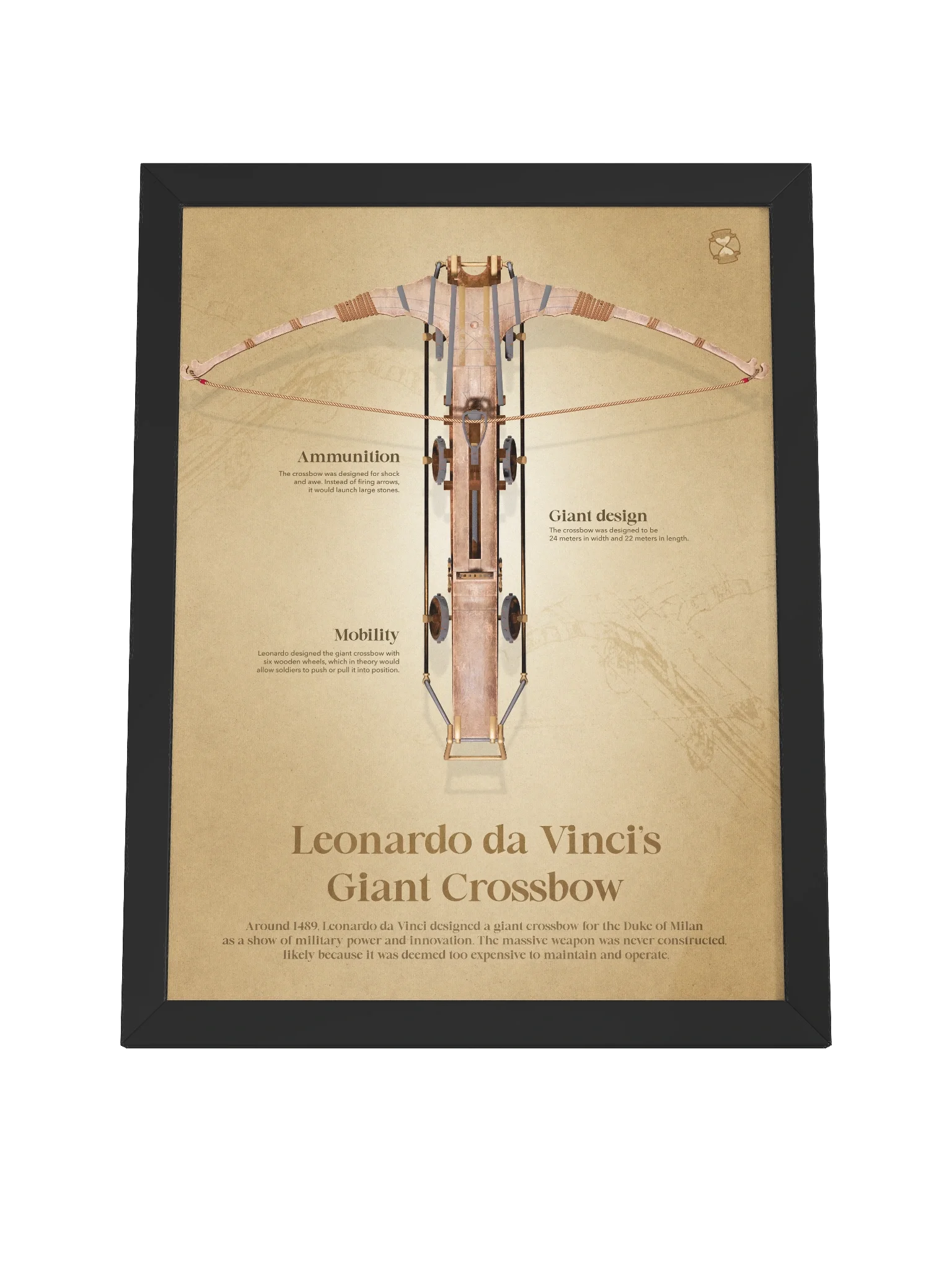 Leonardo da Vinci's Giant Crossbow (Framed poster) product image (6)