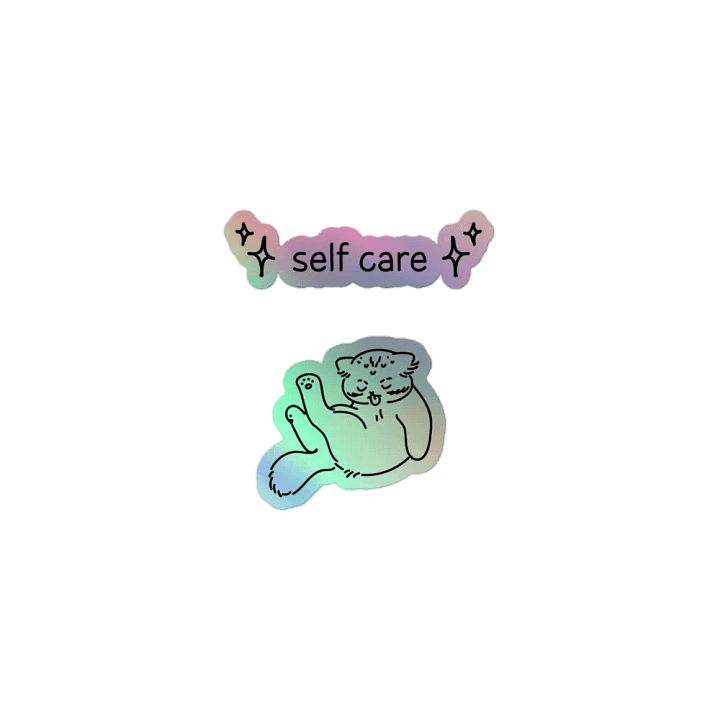 Self Care Manul - Holo Sticker product image (1)