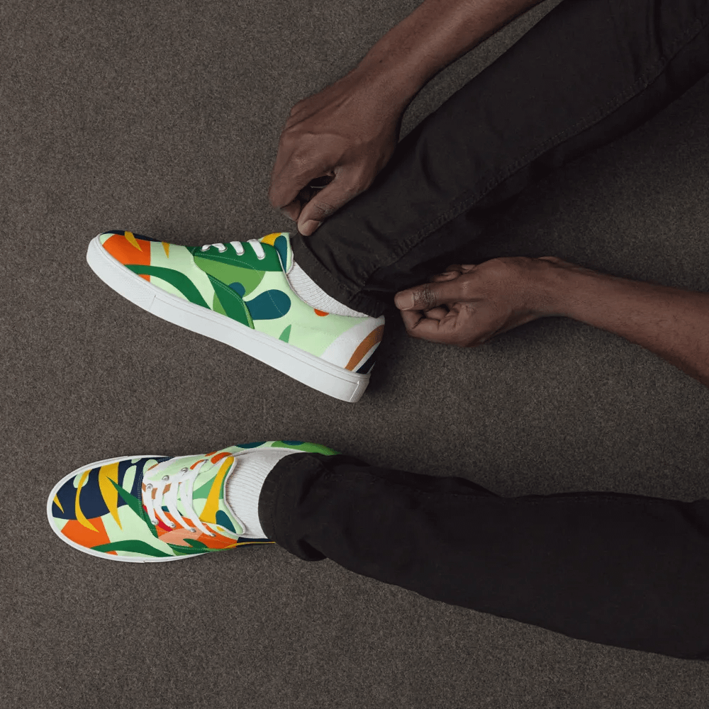 Summer Tropical Splash Men's Lace-Up Canvas Shoes product image (7)