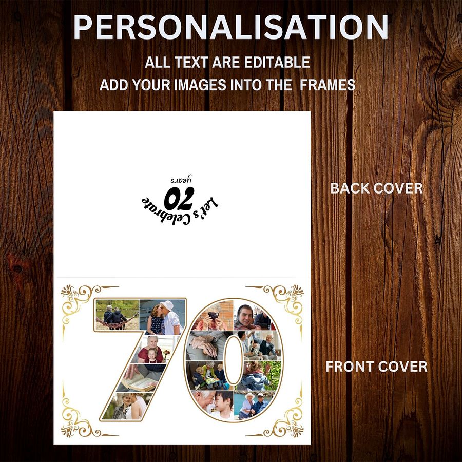 Seven Year Celebration Card Photo Collage Canva Template product image (7)