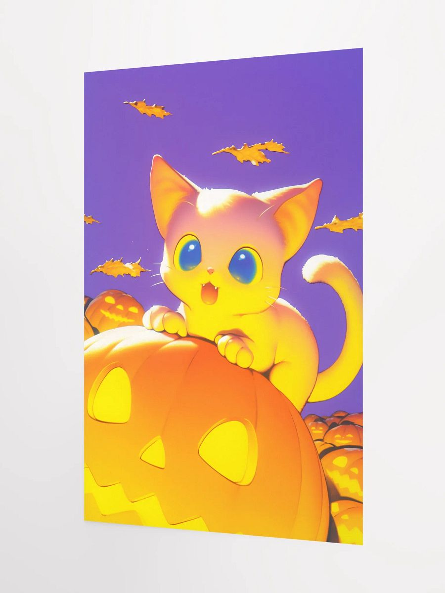 Smiling Kitten on Pumpkin Poster product image (3)