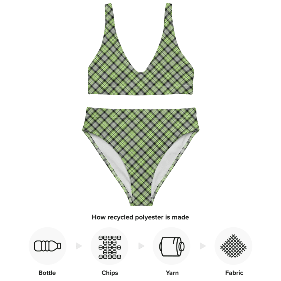 Light Green and Gray Plaid Bikini product image (10)