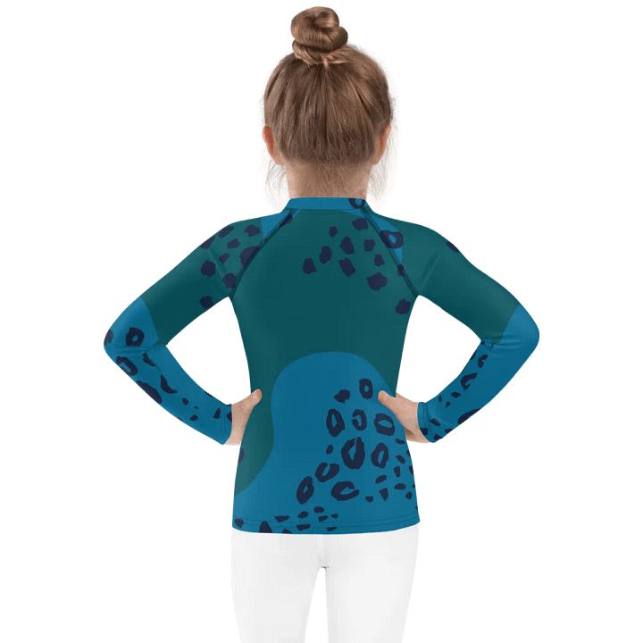 Teal Swirls Kids Rash Guard product image (2)
