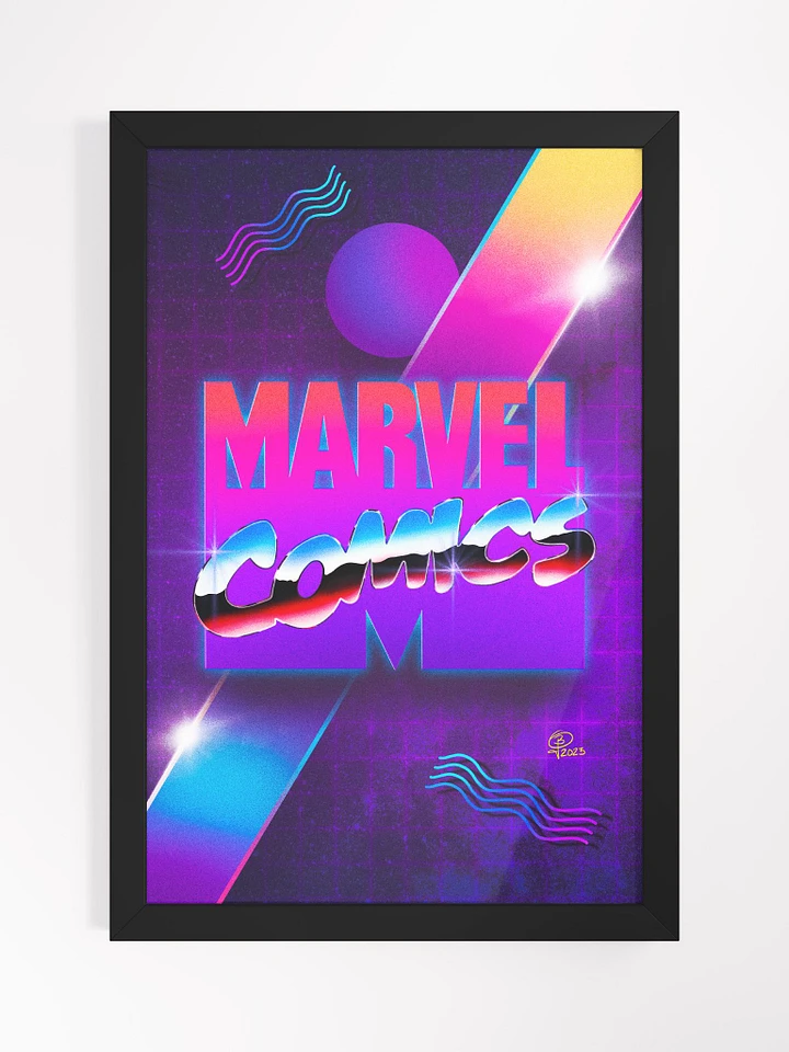 Vintage Marvel Vaporwave Logo Framed Art product image (2)