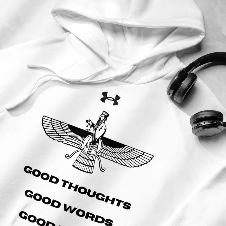 Faravahar Persian Design Hoodie Good Thoughts Good Words Good Deeds product image (5)