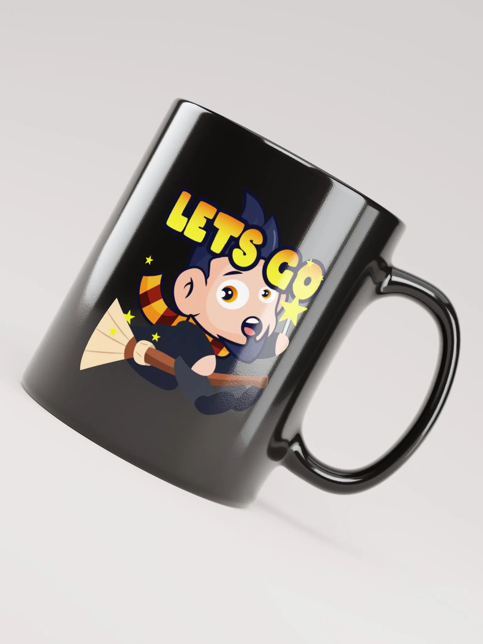 JOSH POTTER LETS GO GLOSSY BLACK MUG product image (3)