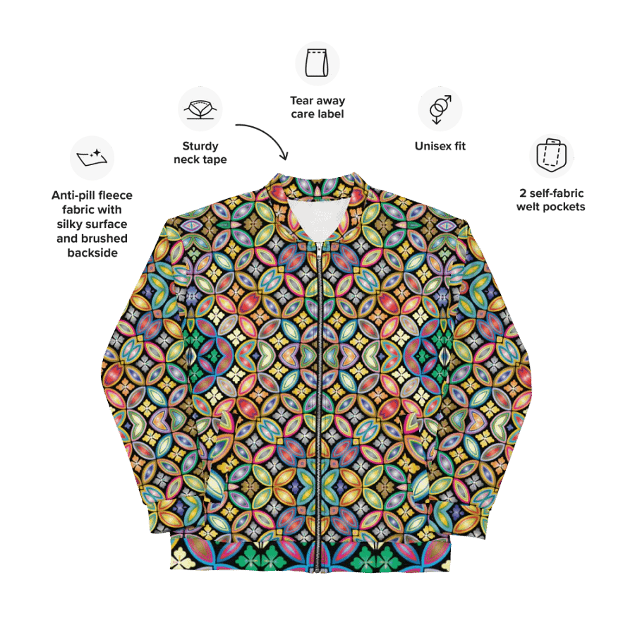 Batik Kawung Purple Bomber Jacket product image (9)