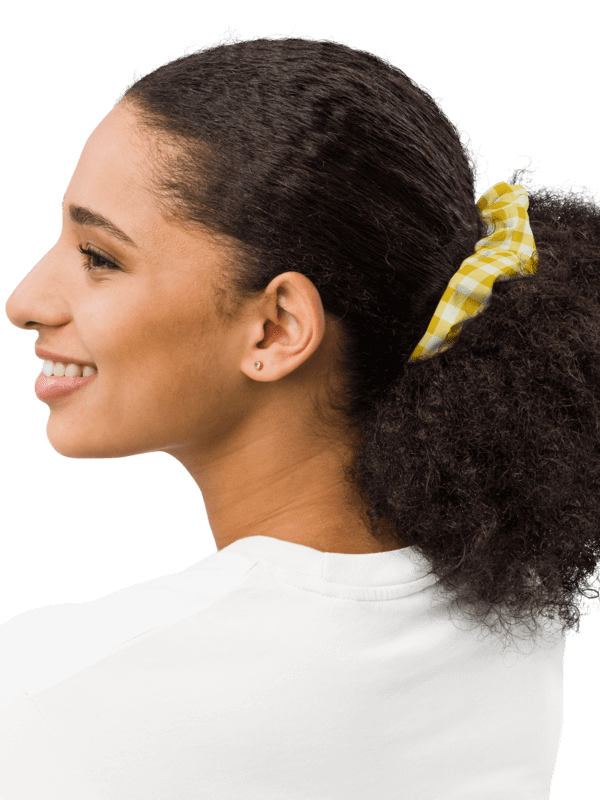 Yellow & Cream Gingham Scrunchie product image (2)