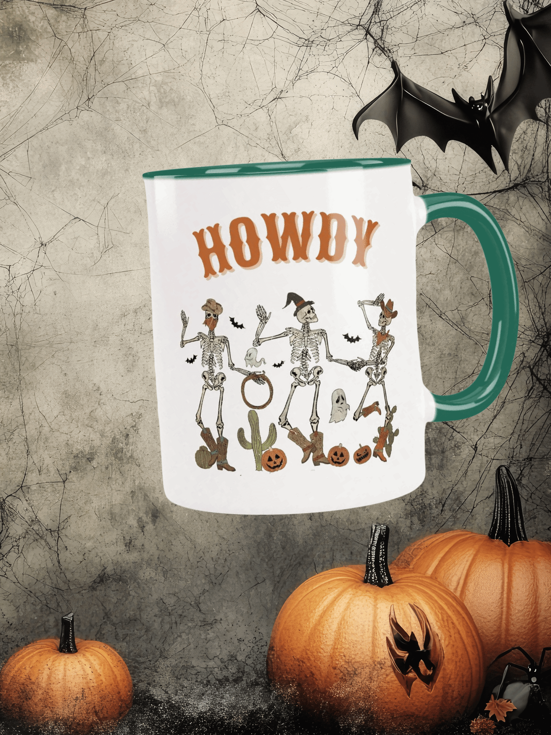 Halloween Dancing Cowboy Skeletons Colorful Mug product image (1)
