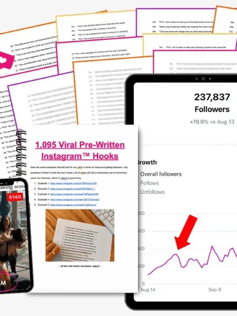 1,095 Viral Pre-Written Instagram™ Hooks product image (1)