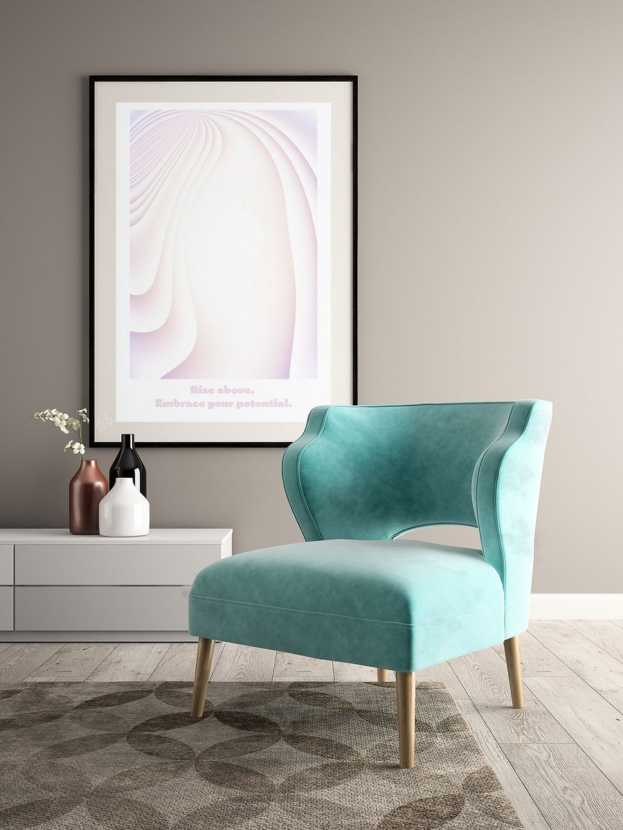Rise Above Embrace Potential Poster, Inspirational Quote Print, Soft Pastel Wall Art, Modern Office Decor, Motivational Message Artwork product image (4)