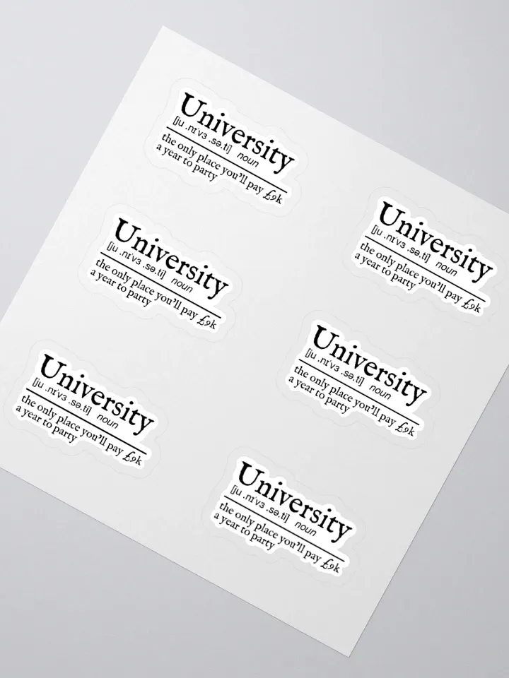 University Definition Sticker (MEDIUM Sheet) product image (2)