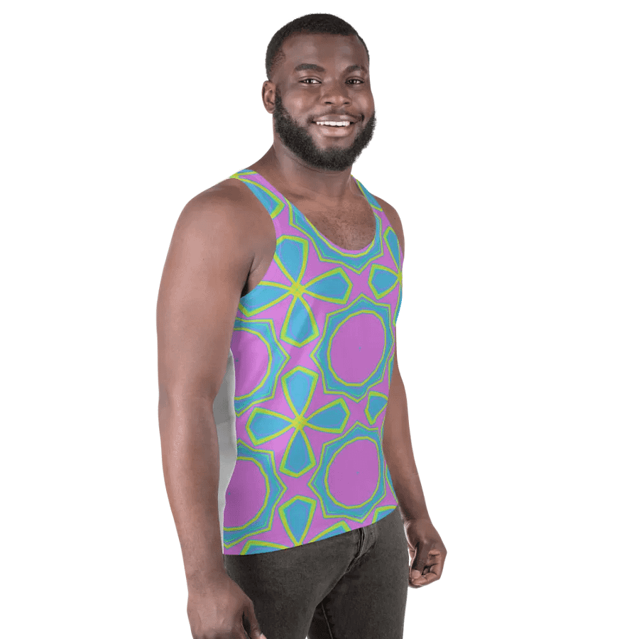 Vibrant Pink and Blue Geometric Print Top product image (3)