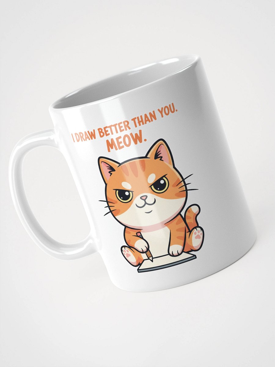 Rebel Sketch Cat White Glossy Mug product image (4)