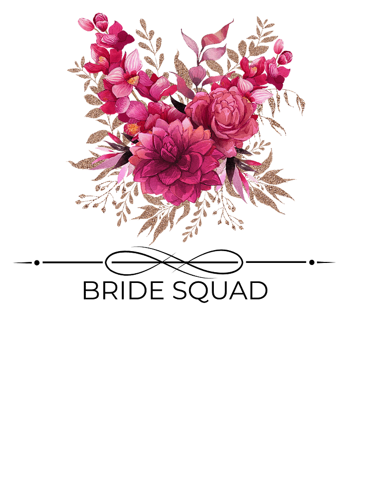 Bridal Squad T-Shirt 001 Pink Floral Bouquet Logo Dress product image (2)