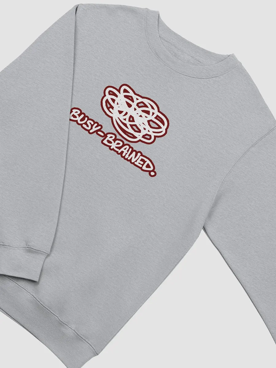 BUSY-BRAINED (lined design, #6D1616) printed crewneck product image (11)