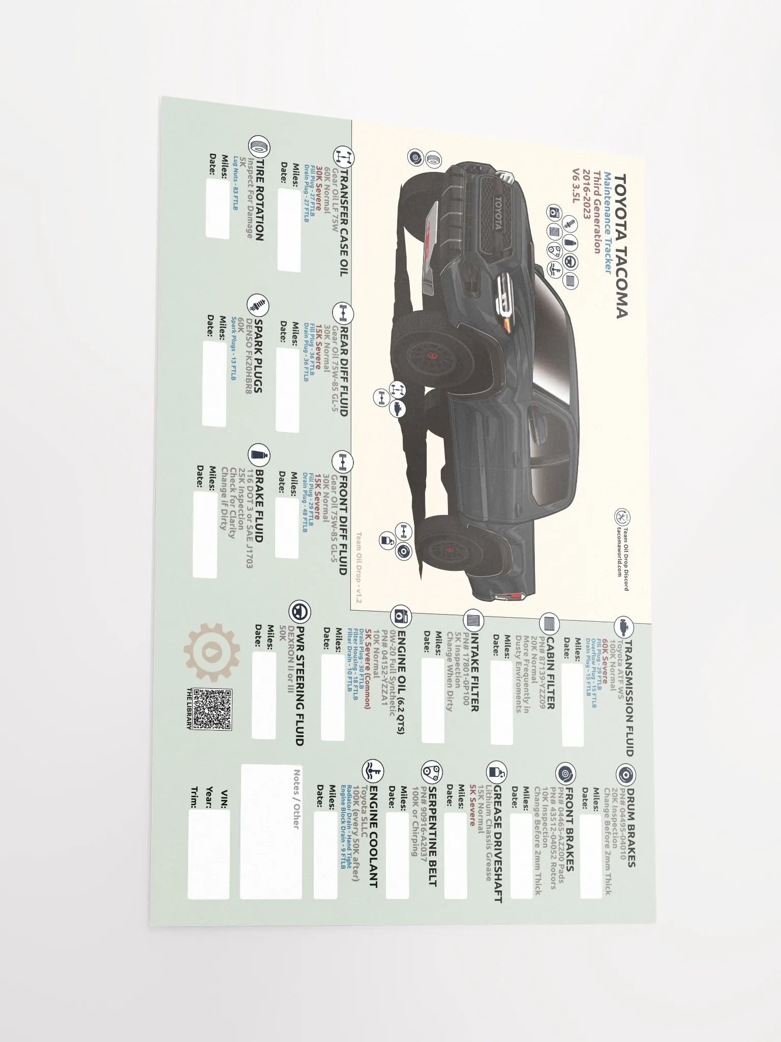 3RD GEN MAINTENANCE TRACKER V1.2 - Black product image (3)