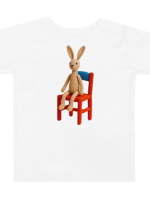 Hare on a Chair Toddler T-Shirt: Whimsical Handcrafted Crochet Art product image (7)