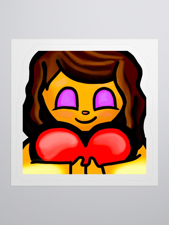 Girl Holding Heart Vinyl Stickers (3" x 3") product image (1)