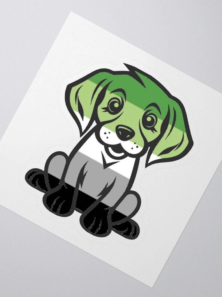 Aromantic Pride Puppy Sticker product image (2)