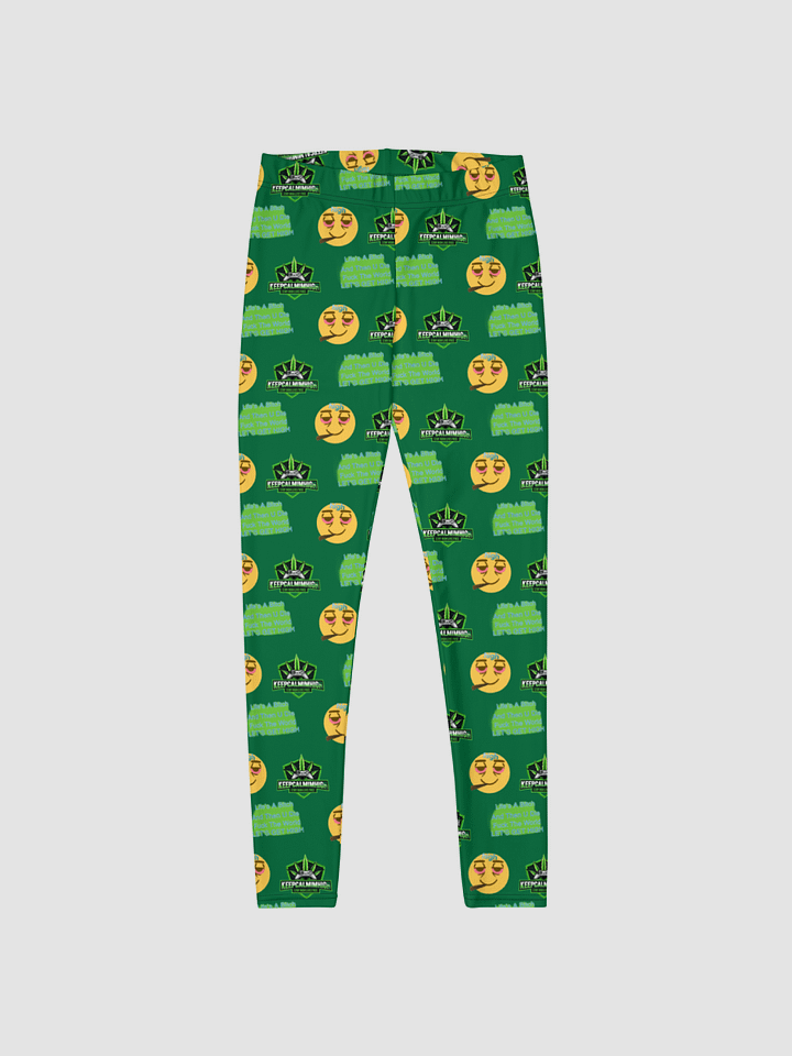 Moto emo and logo green leggings product image (1)