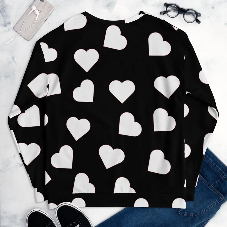 Love Pattern 5 Black and White Unisex Sweatshirt product image (12)