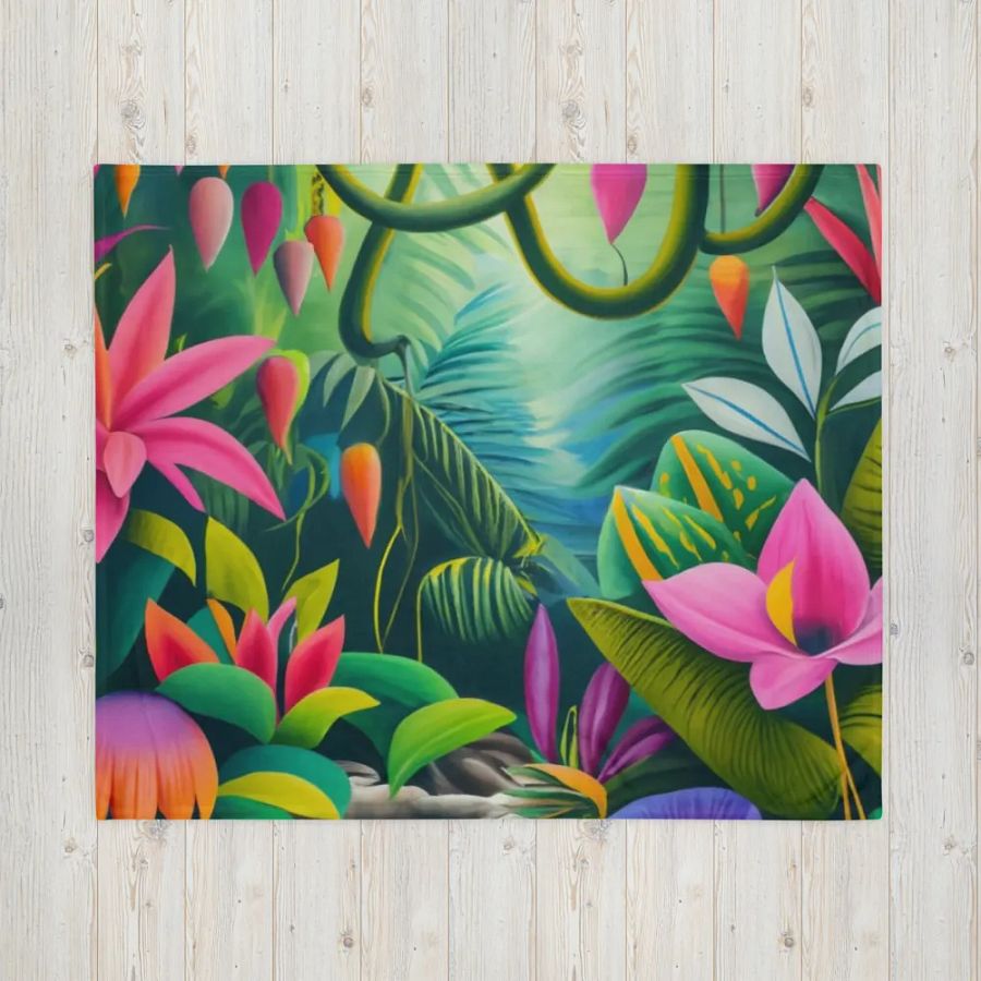 Exotic Jungle Foliage Throw Blanket product image (6)