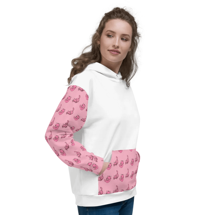 White and Pink Cat Paradise Hoodie product image (4)