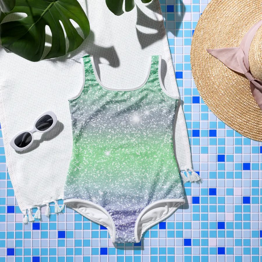 Glitter Unicorn Texture Design Youth Swimsuit (3) product image (8)