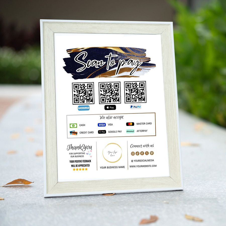 Aurelia - Scan To Pay QR Code Sign Template product image (7)