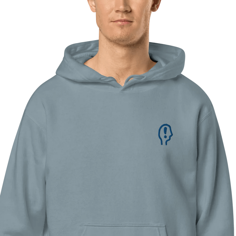 EXCLAIMING MENTALLY (royal) embroidered pigment hoodie product image (2)