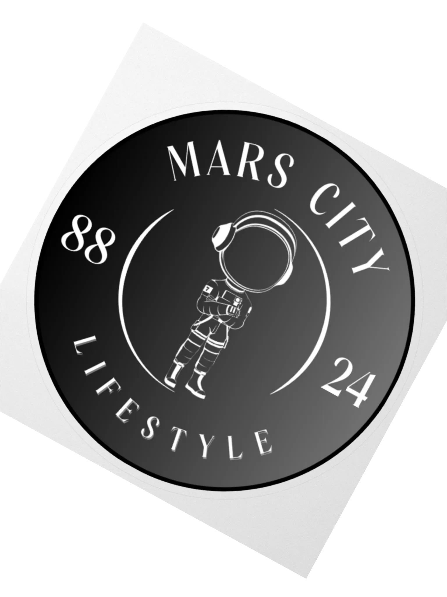 MARS CITY LIFESTYLE 8824 ASTRONAUT CIRCLE WITH BLACK BACKGROUND STICKER product image (2)