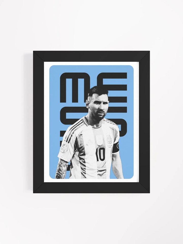 Lionel Messi BW Argentina Name Art Framed Print product image (2)