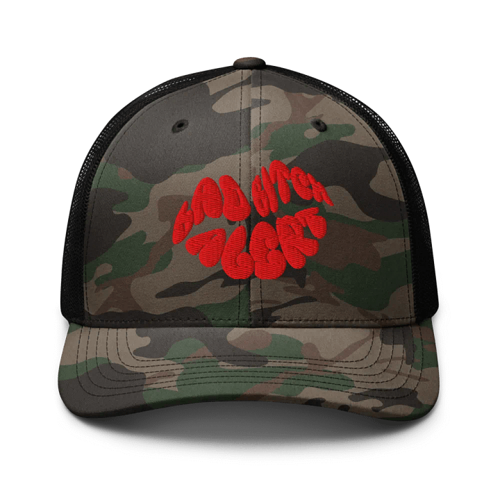 Bad Bitch Alert Camouflage Trucker Hat product image (1)