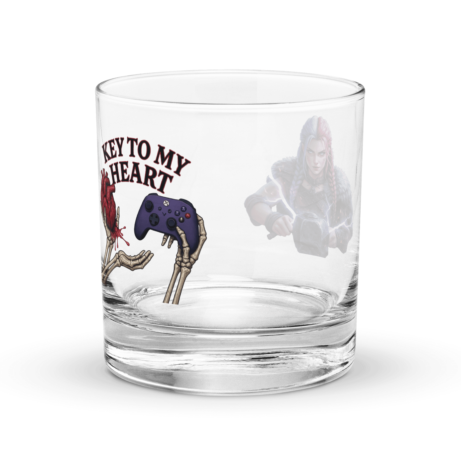 KEY TO MY HEART/ HAMMER TIME glass cup product image (2)