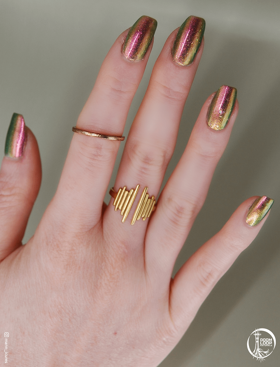 THE MADNESS OF CROWDS - Pink Green Gold Multichrome Nail Polish product image (2)