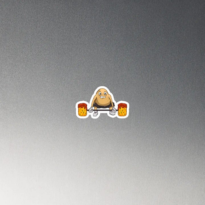 Spud Strength: Tater Tot Barbell Cartoon Die-Cut Magnets product image (4)