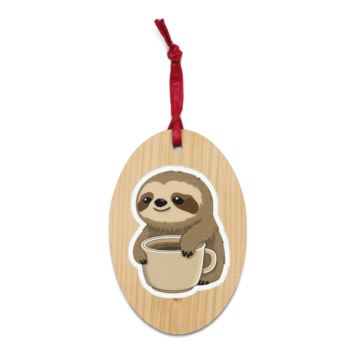 Sloth's Mug Wooden Ornaments product image (3)