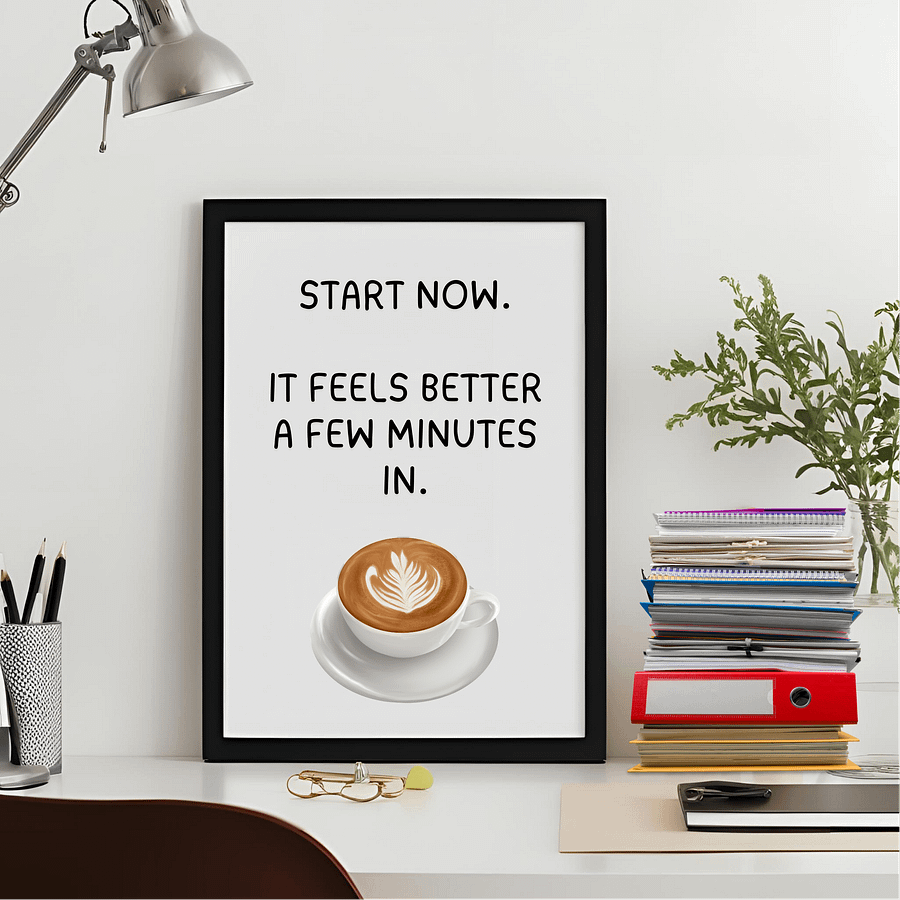 Start Now Latte-Themed Printable Art product image (2)