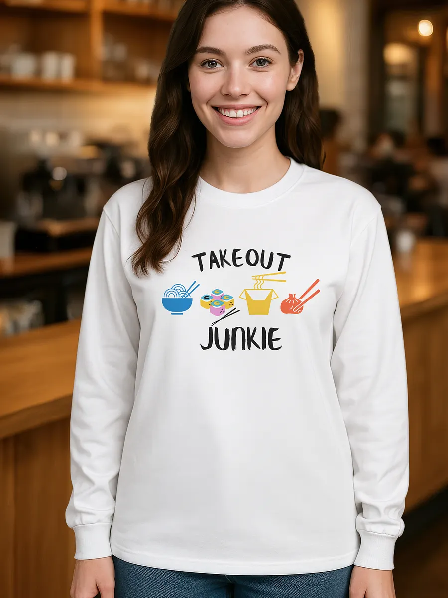 Takeout Junkie - Gildan Ultra Cotton Unisex Long Sleeve T-Shirt - Light Colors product image (1)