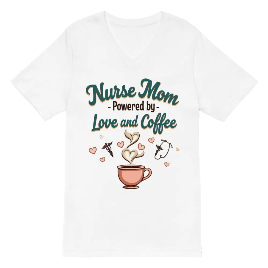 Love & Coffee Nurse Mom V-Neck Tee product image (2)