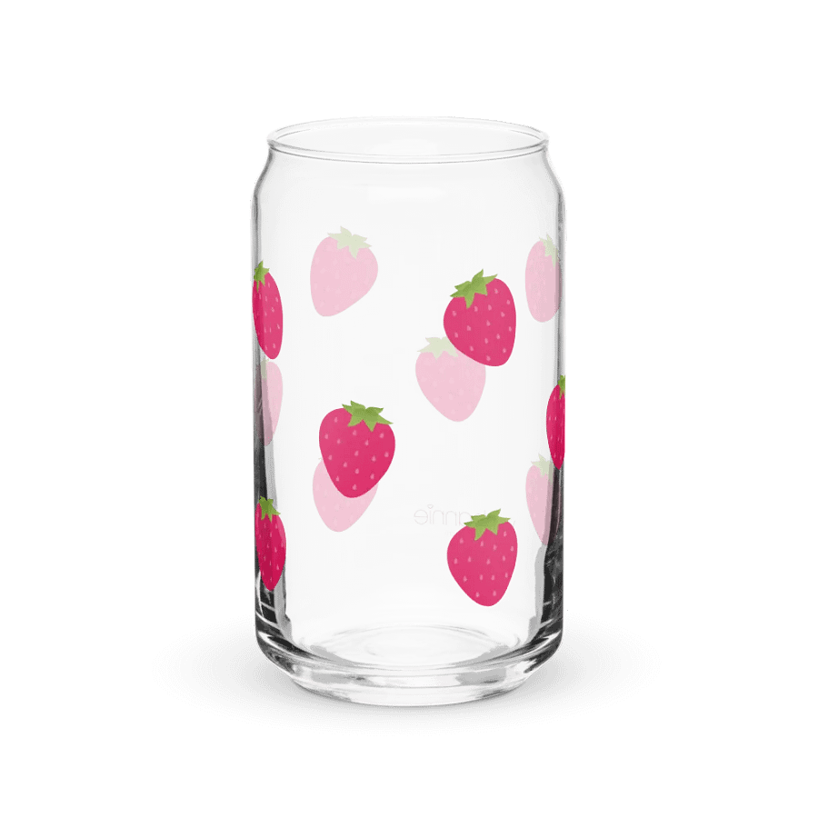Strawberries on can shaped-glass product image (3)